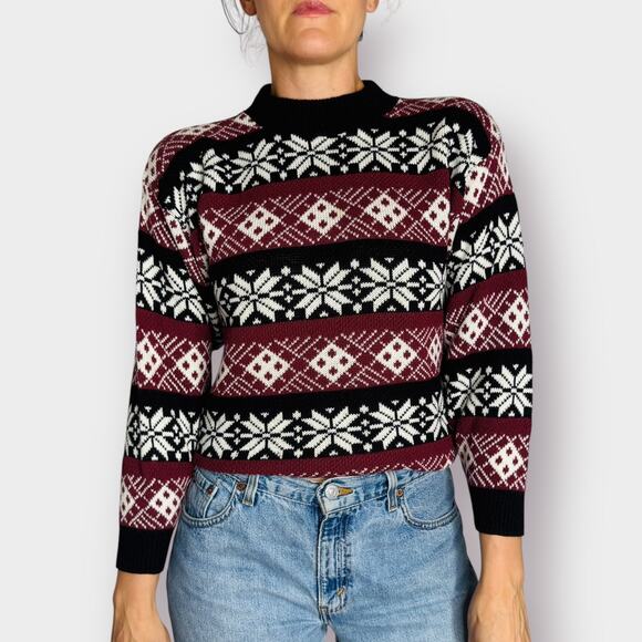 Vintage 80s‎ American Pride Snowflake Sweater Size S - Picture 1 of 6